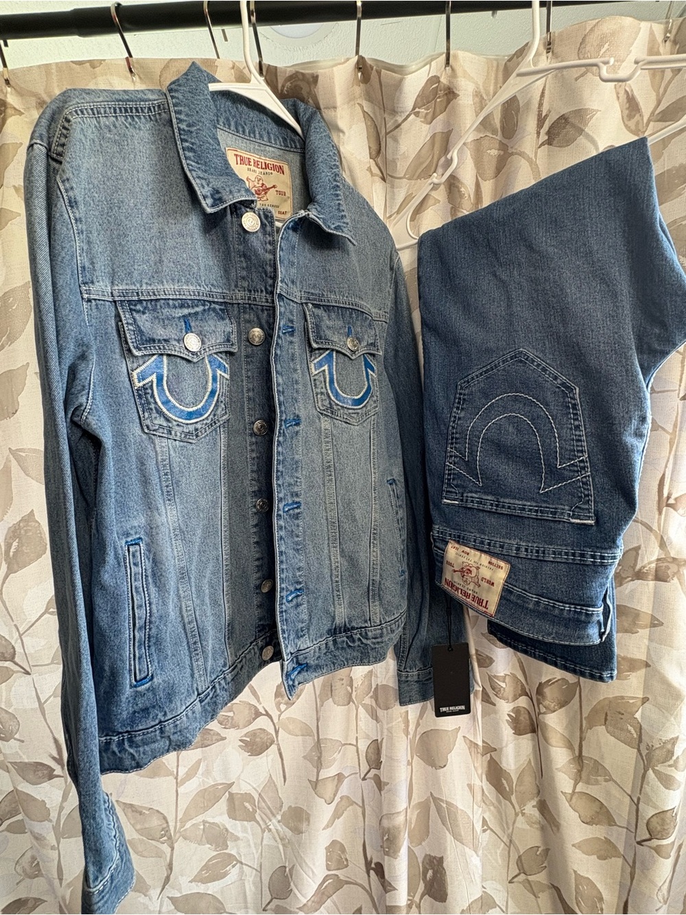 True Religion Light Blue Denim Jacket and Jeans Set
